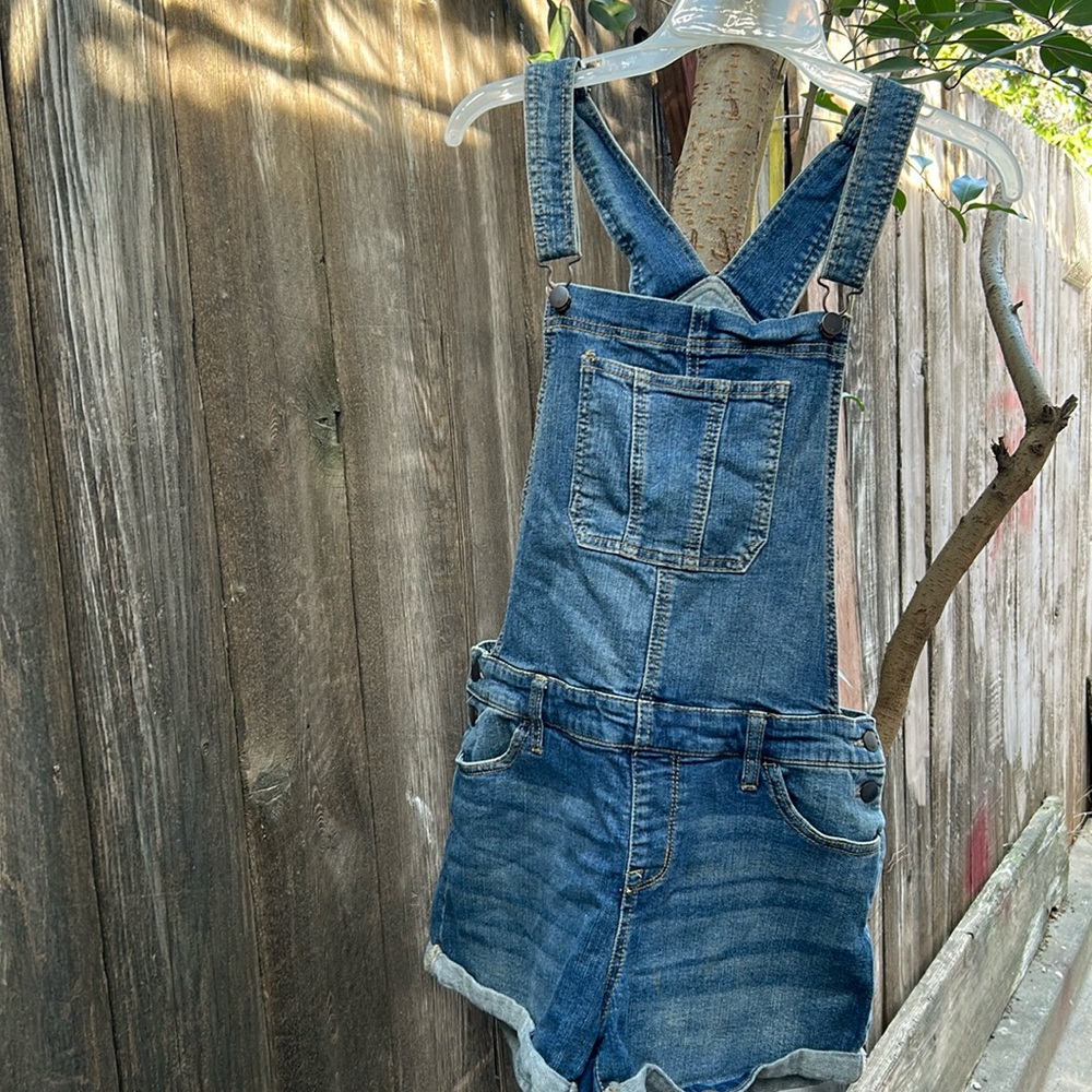 Cute blue overall shorts